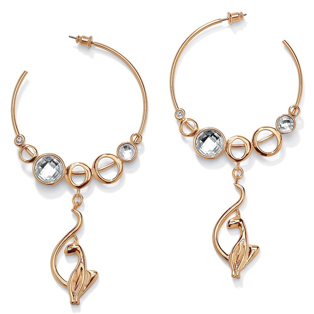 Baby Phat Goldtone Logo Drop Earrings