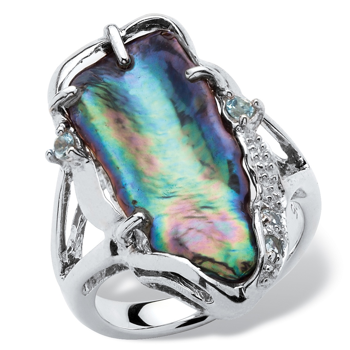 Biwa Pearl Sterling Silver Ring