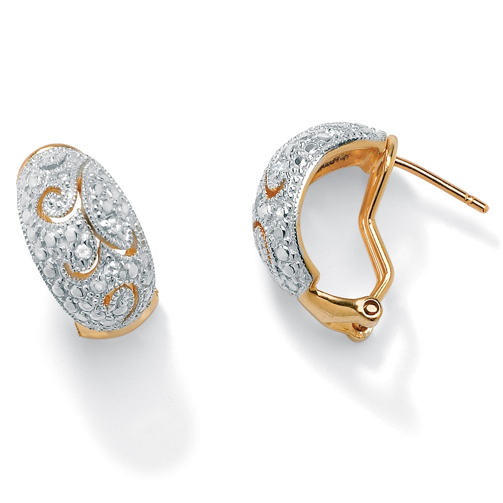 Diamond Accent 18k Gold over Sterling Silver Earrings