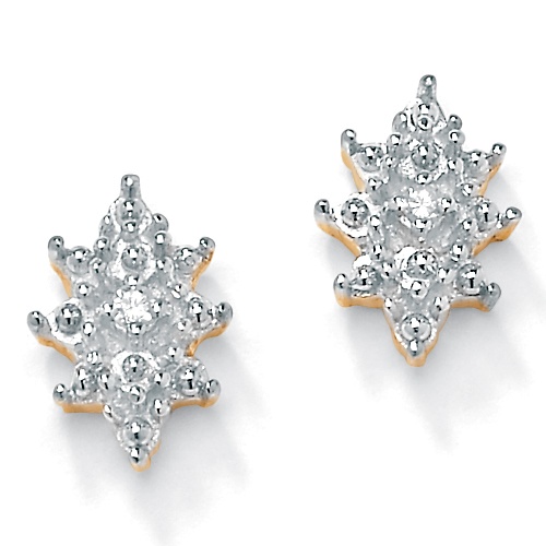 Diamond Acc. 10k Gold Cluster Earrings