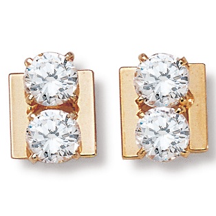 DiamonUltra&trade; CZ Pierced Earrings