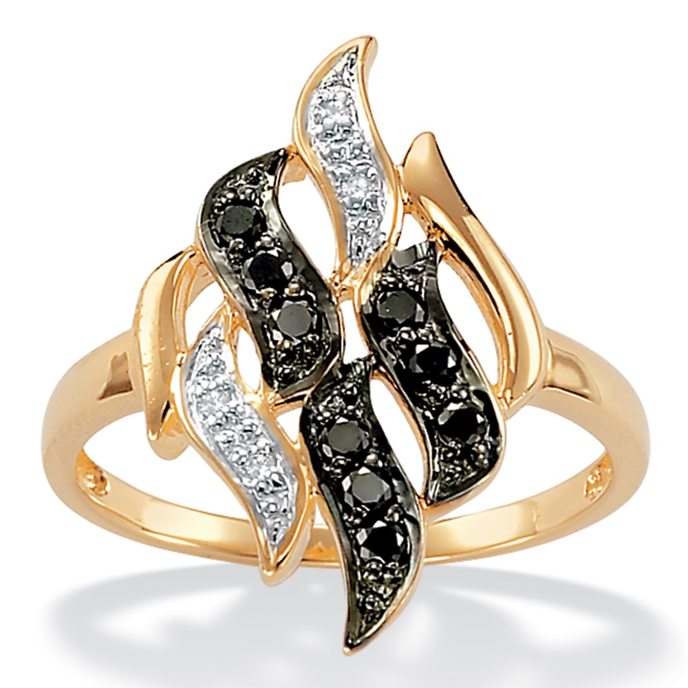 Black/White Diamond 10k Gold Ring