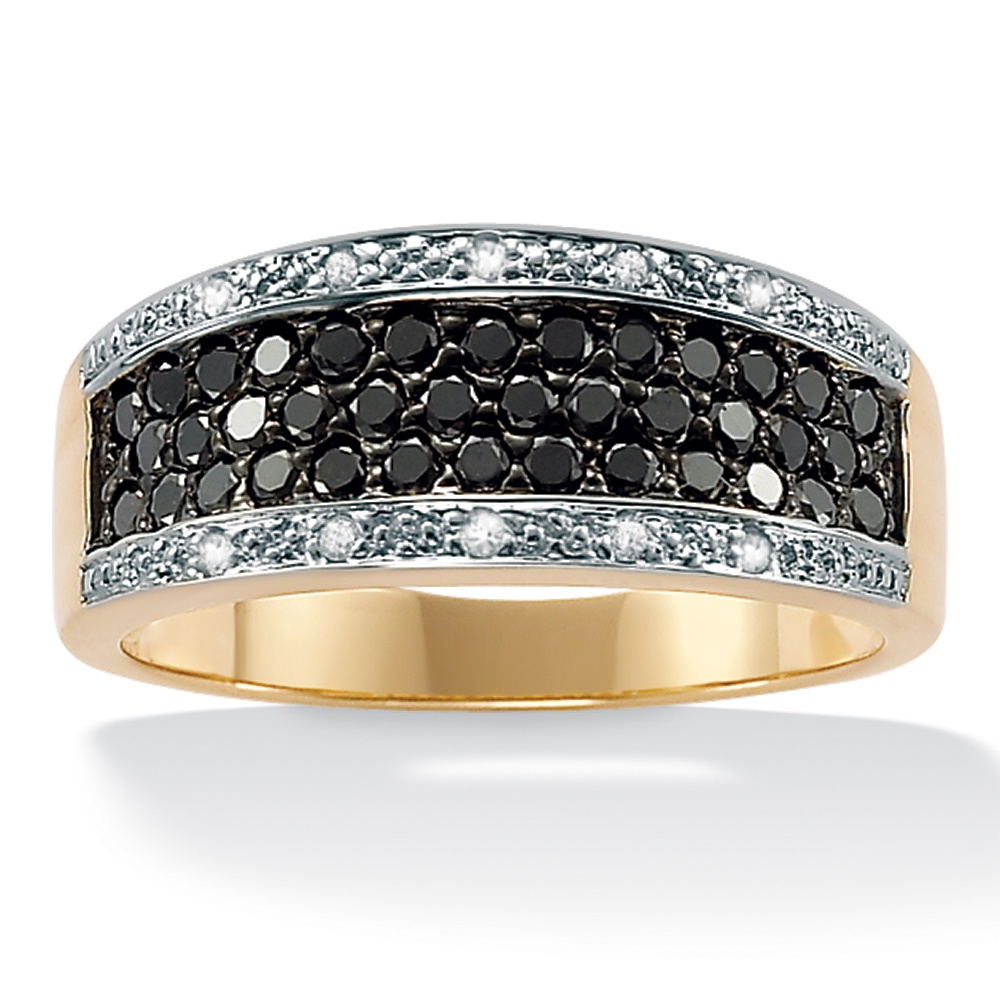Tutone 10k Gold Black and White Diamond Channel Ring