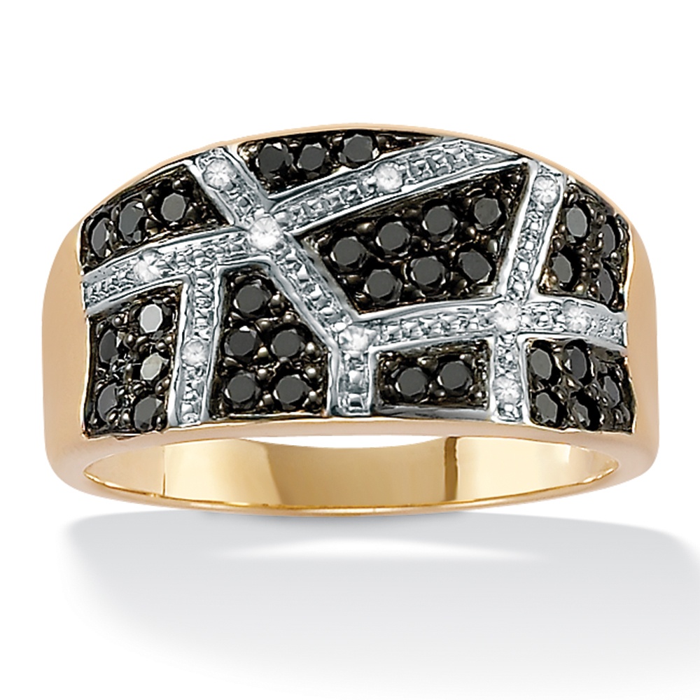 Black/White Diamond 10k Gold Ring