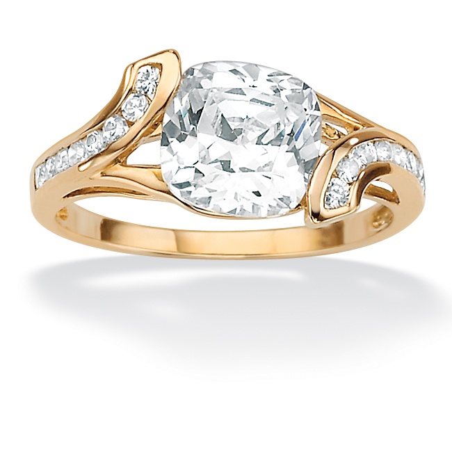10K Gold DiamonUltra&trade; White Cubic Zirconia Women's Ring