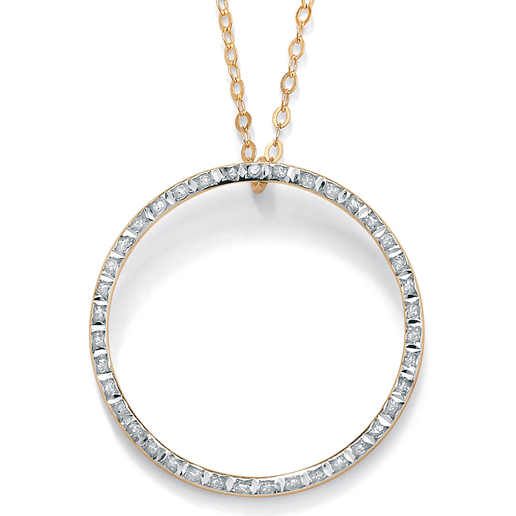 Diamond Fascination 14k Gold Eternity Pendant