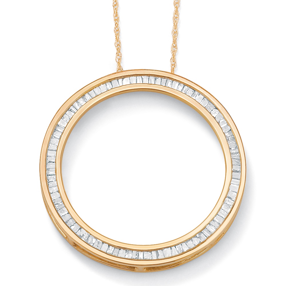 Diamond 10k Gold Round Eternity Pendant