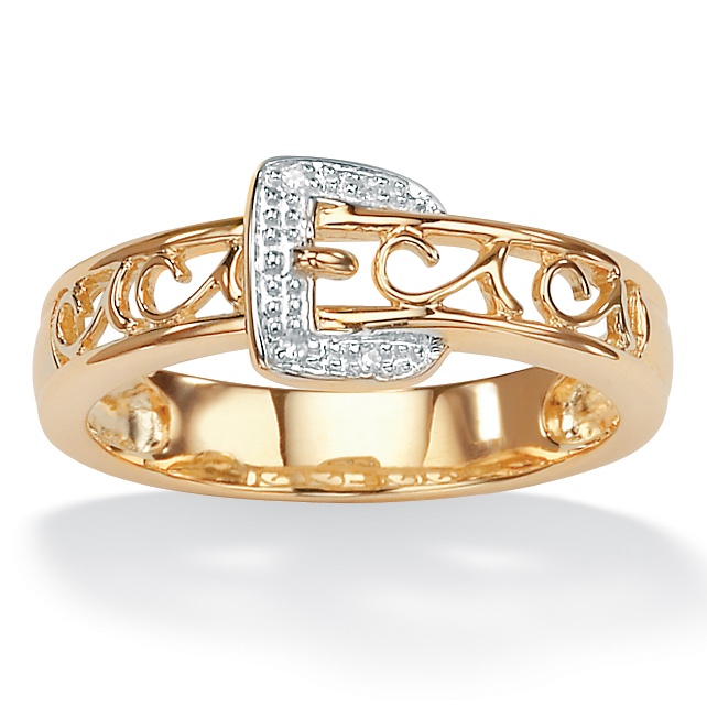 Diamond Accent 10k Gold Buckle Ring
