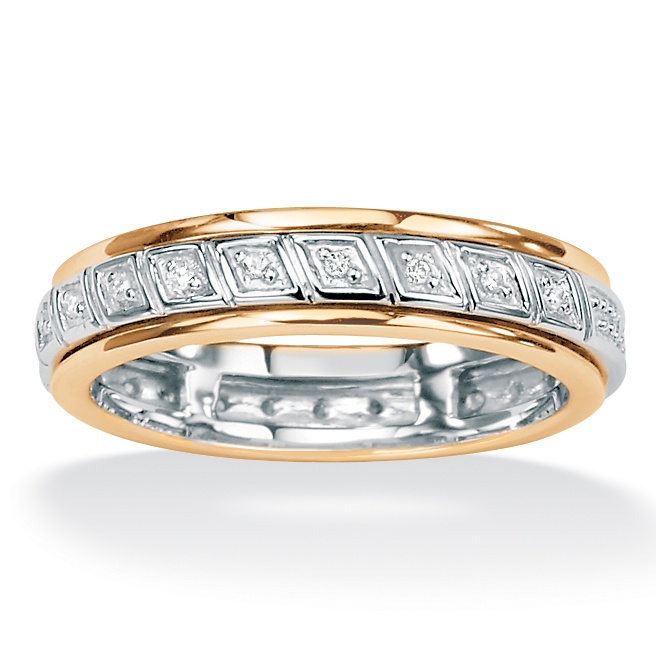 Diamond Tutone 10k Gold Spinner Band