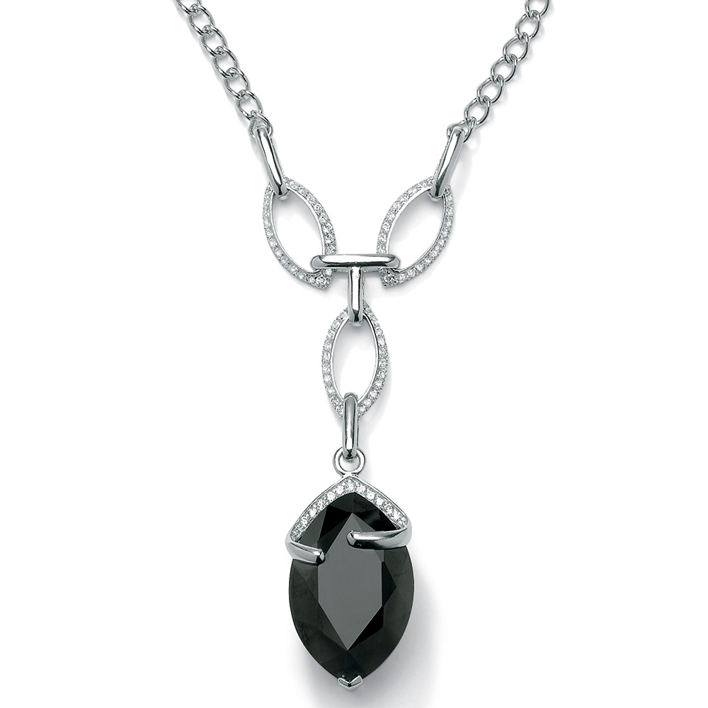DiamonUltra&trade; CZ Silver Pendant-Necklace 18"