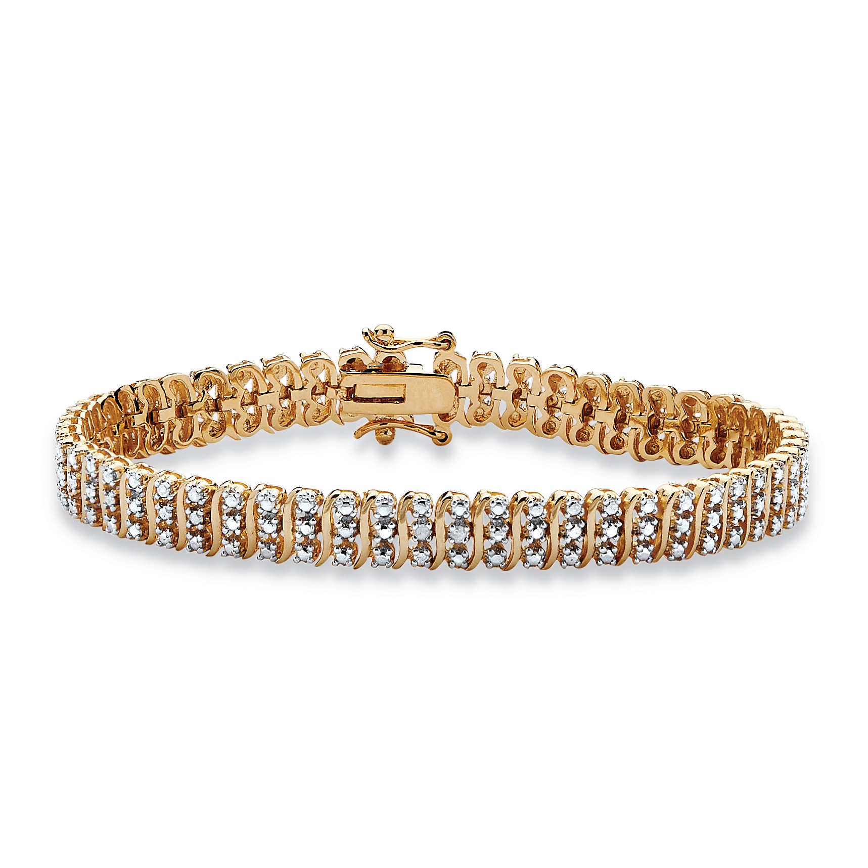 Diamond Acc. 18k Gold over Sterling Silver 