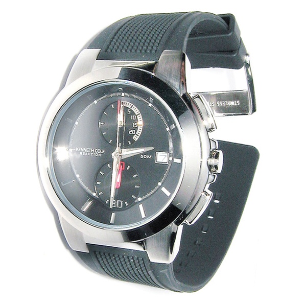 Men's Kenneth Cole Black Rubber Watch 8"