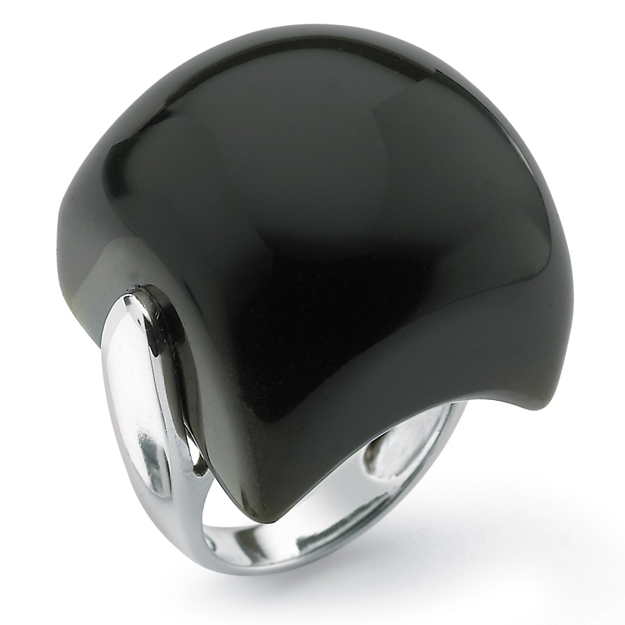 Onyx Sterling Silver Pillow&045;Shaped Ring by 