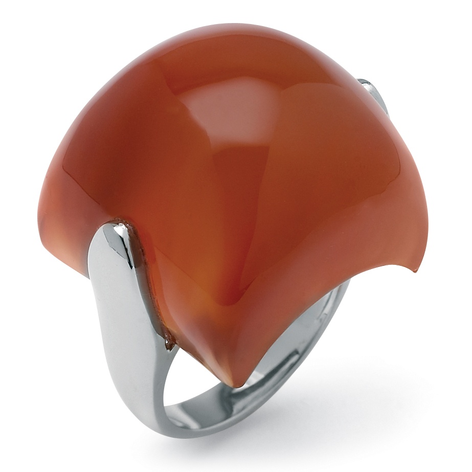 Carnelian Sterling Silver Pillow-Shaped Ring