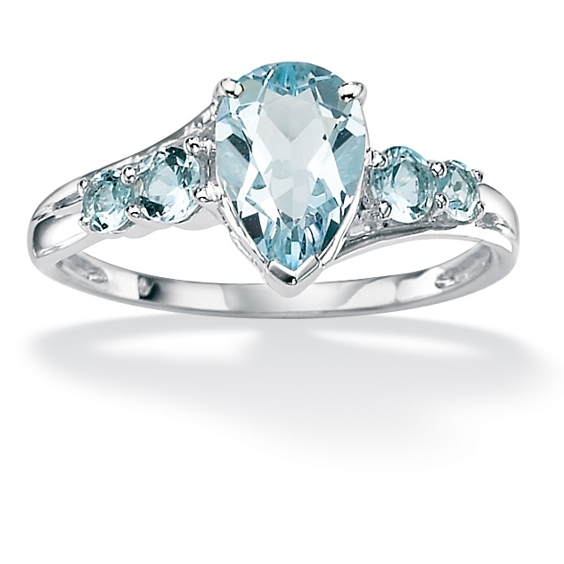 Aquamarine10k White Gold Ring