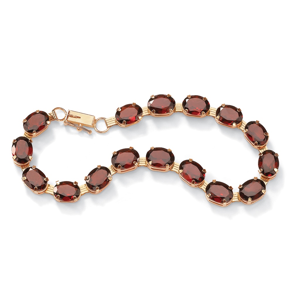 Garnet 10K Gold Tennis Bracelet