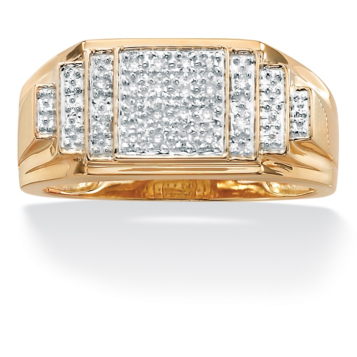 Men's Diamond 10k Gold Pav&eacute; Ring