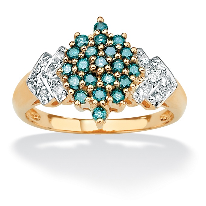 Blue Diamond & White Diamond Accent 10k Gold Ring