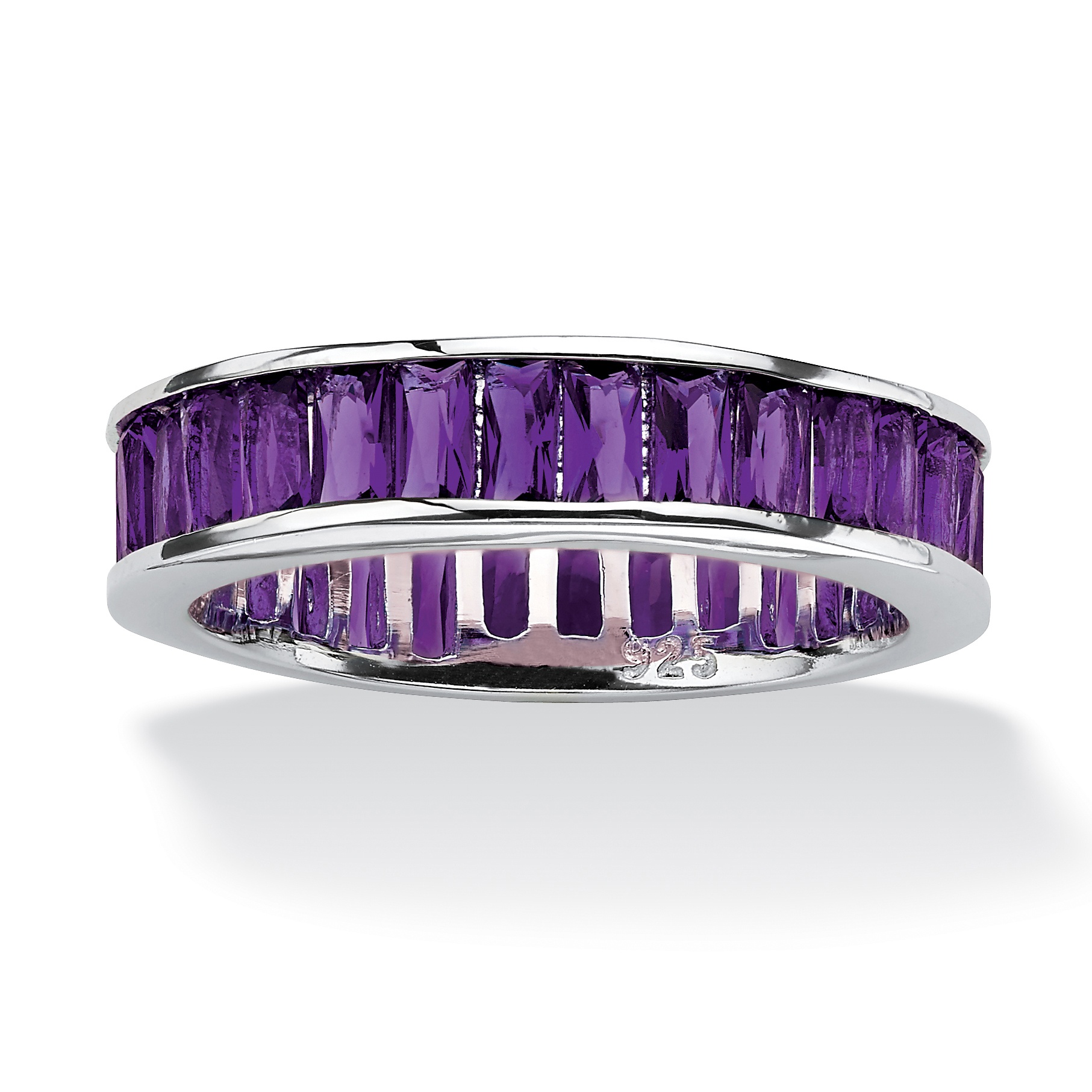 Birthstone Sterling Silver Band