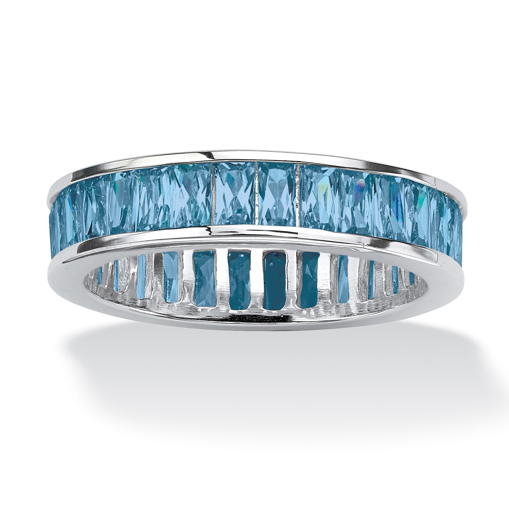 Birthstone Sterling Silver Band