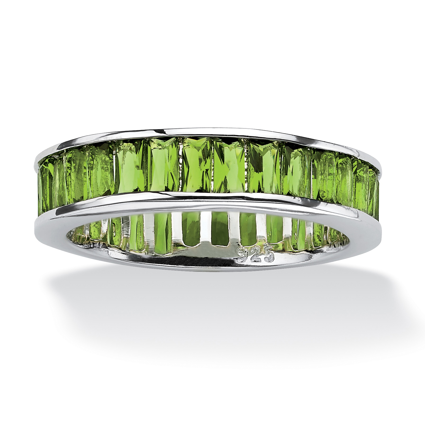 Birthstone Sterling Silver Band