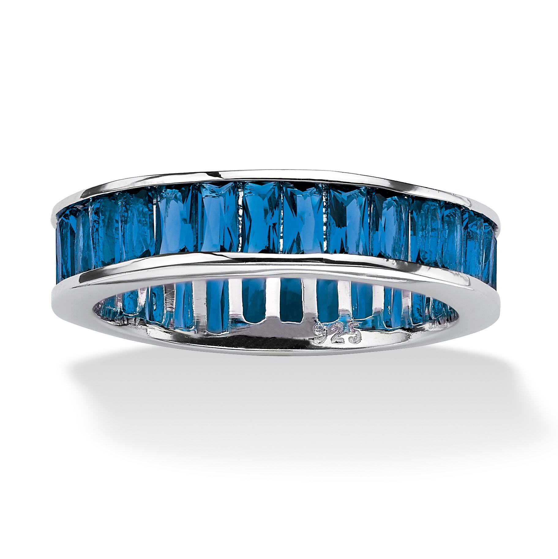 Birthstone Sterling Silver Band