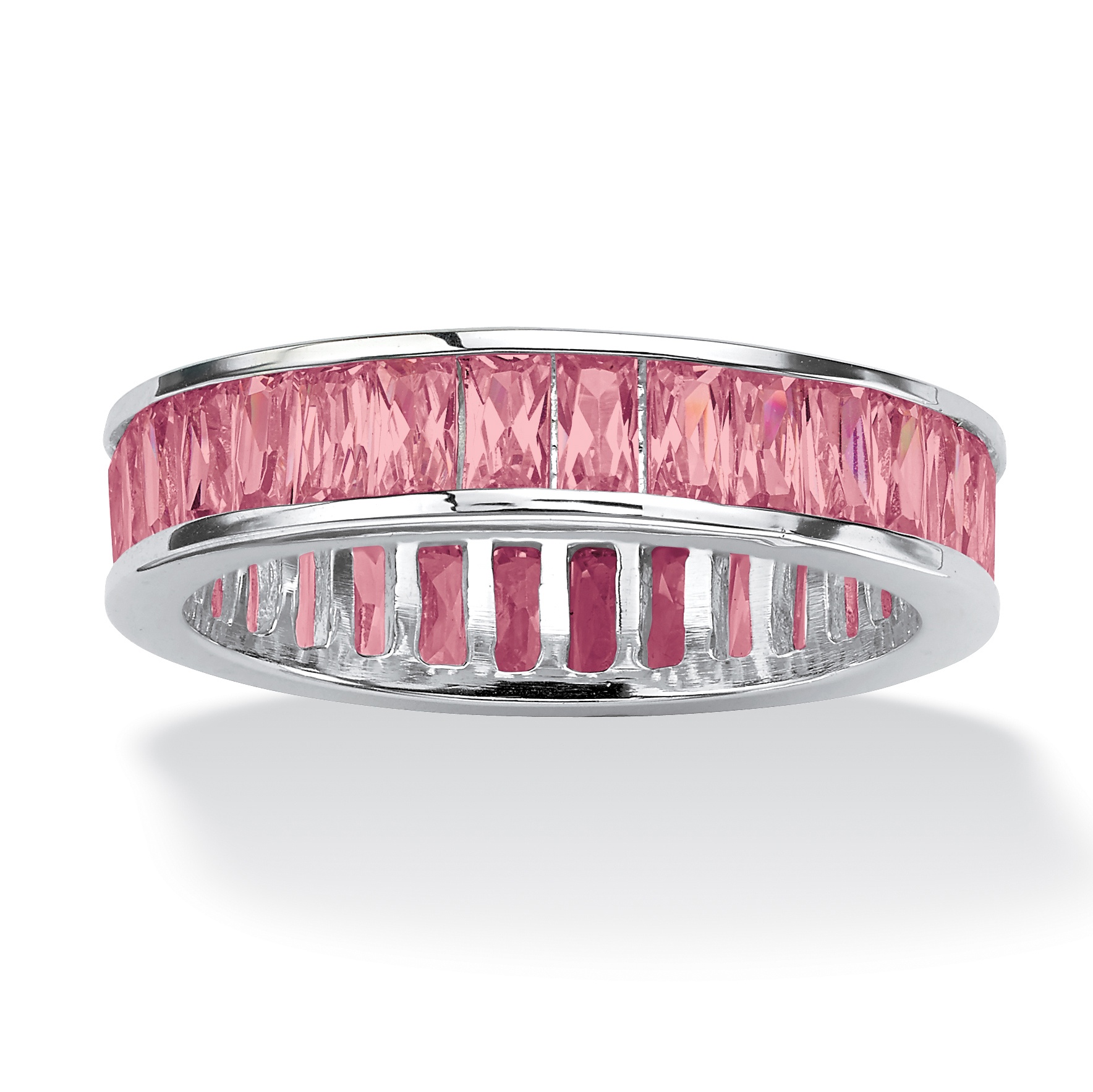 Birthstone Sterling Silver Band