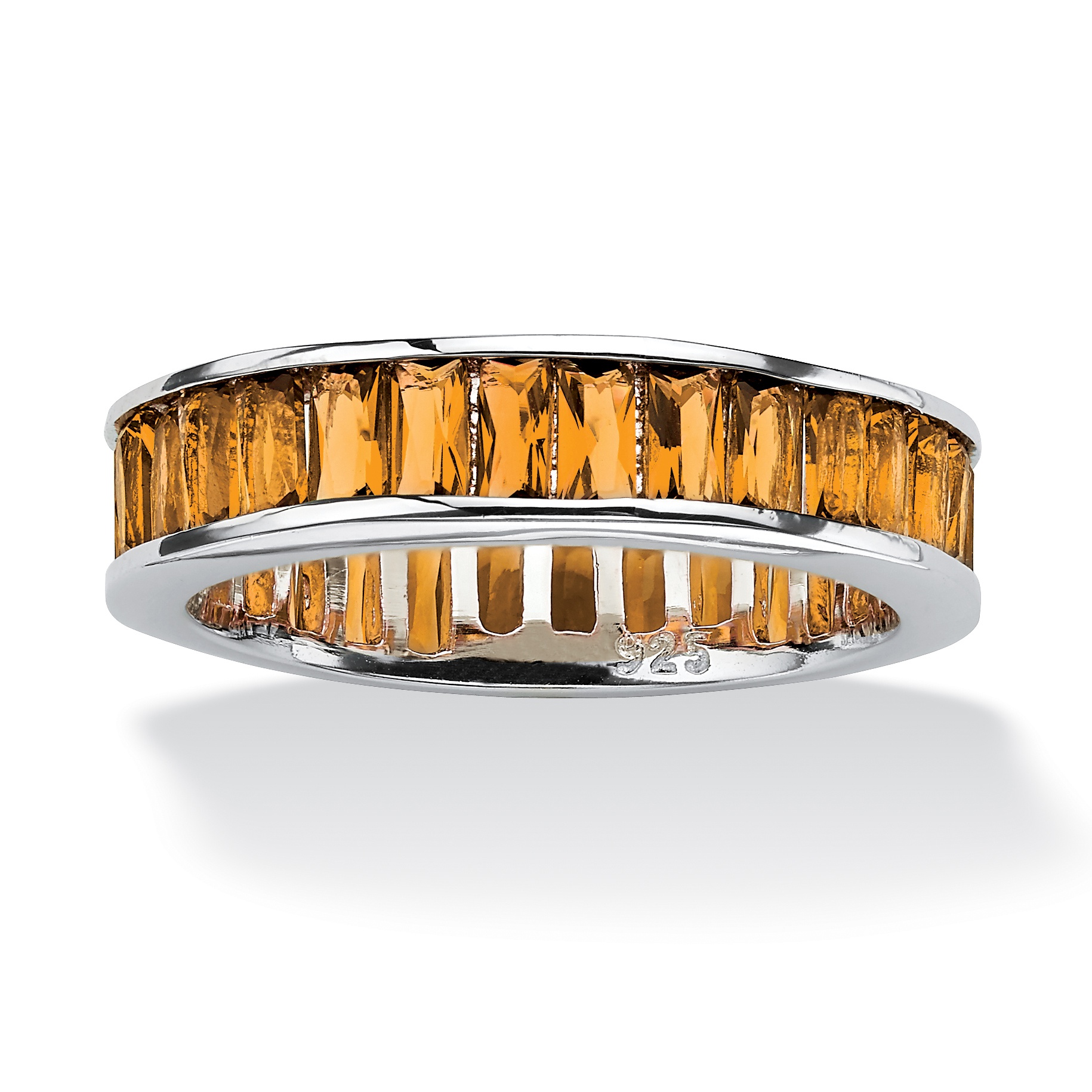 Birthstone Sterling Silver Band