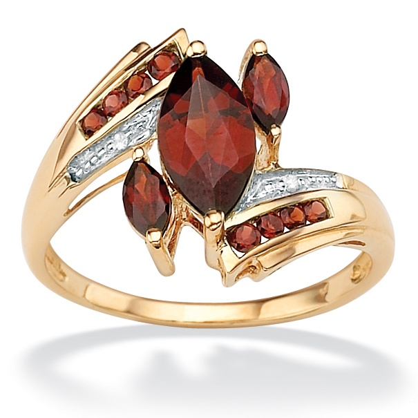 Garnet & Diamond Accent 10k Gold Ring