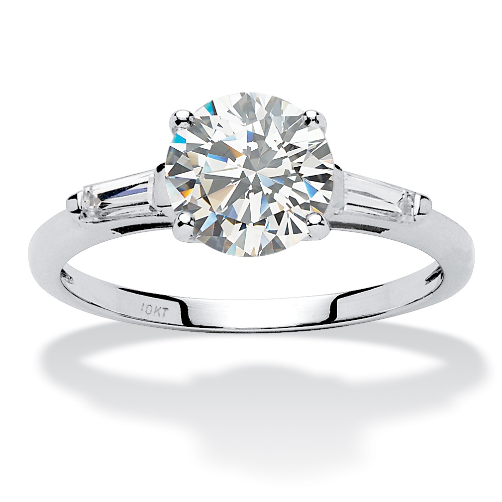 DiamonUltra&trade; 10k White Gold Round Ring
