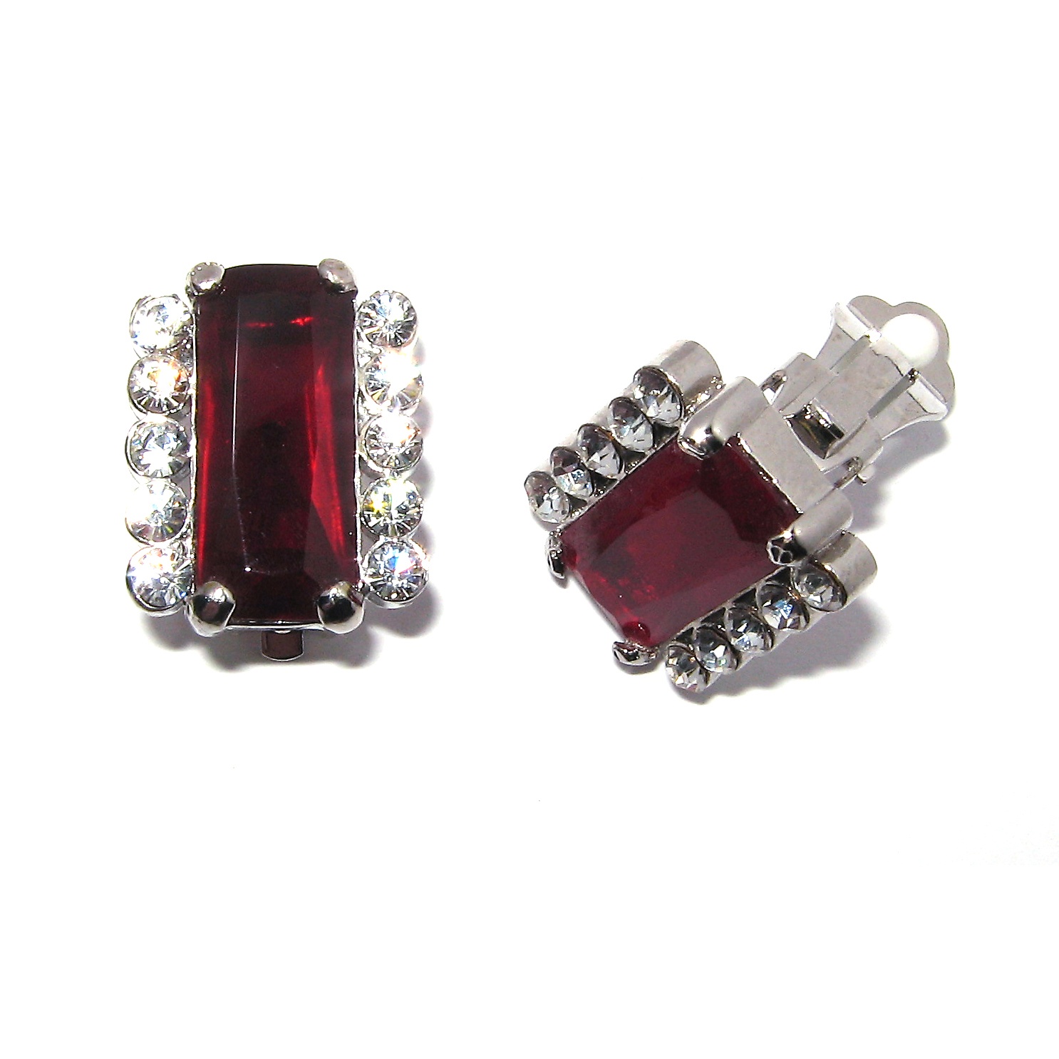 Silvertone Crystal Earrings
