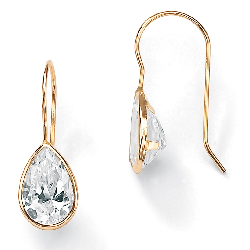 10K Gold DiamonUltra&trade; CZ Pierced Earrings