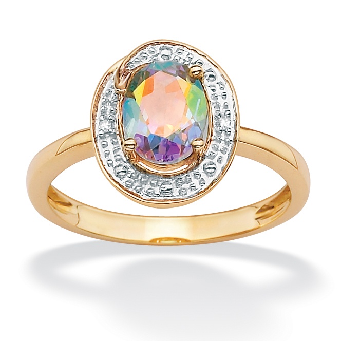 10k Gold Golden Mystic Topaz & Diamond Accent Ring