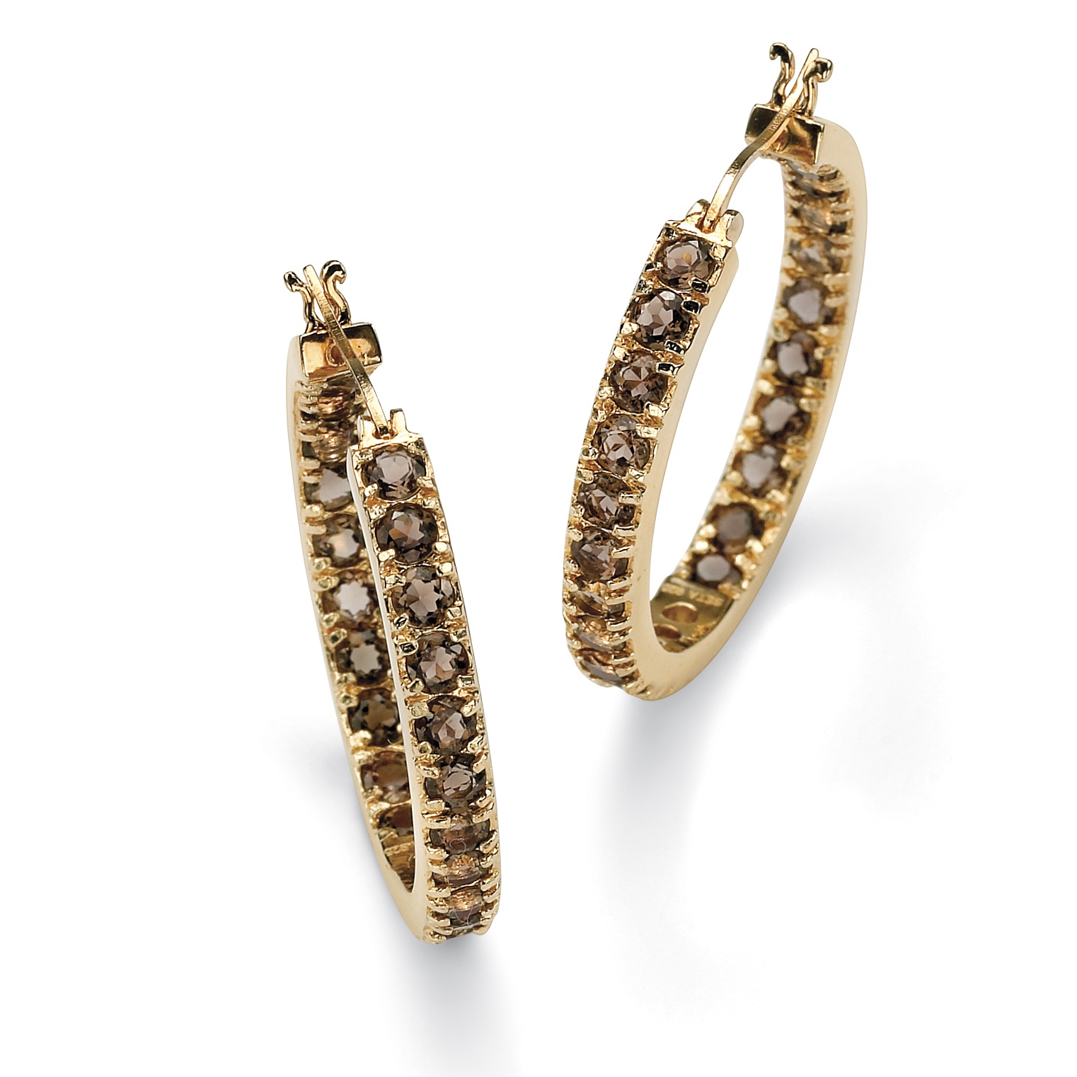 Gold Over Silver Smoky Quartz Earrings