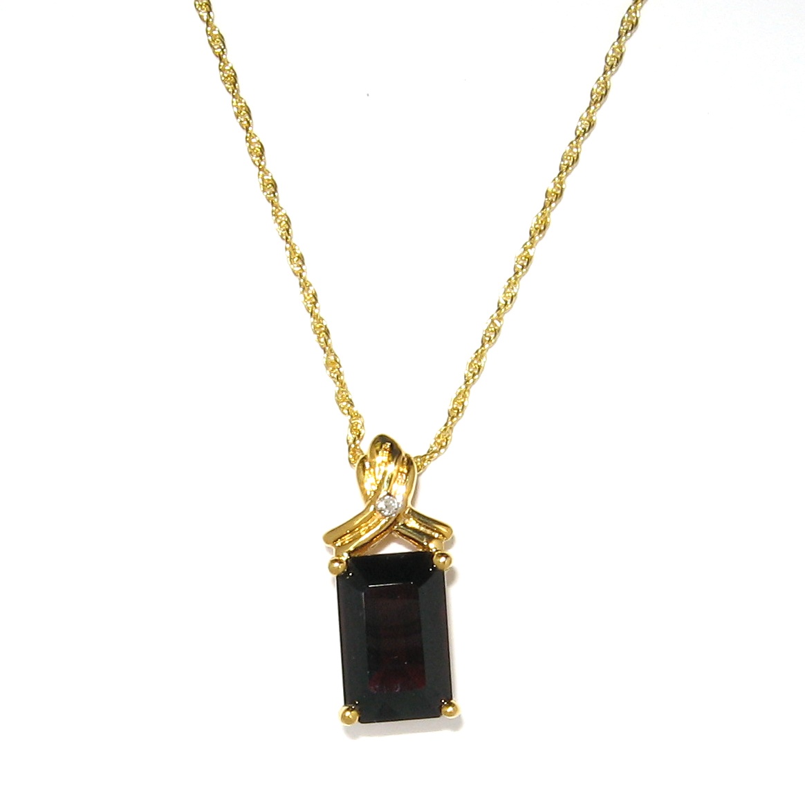 18k Gold Over Silver Garnet Pendant