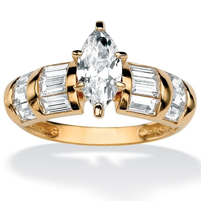 18k Gold over Sterling Silver DiamonUltra&trade; Cubic Zirconia Ring