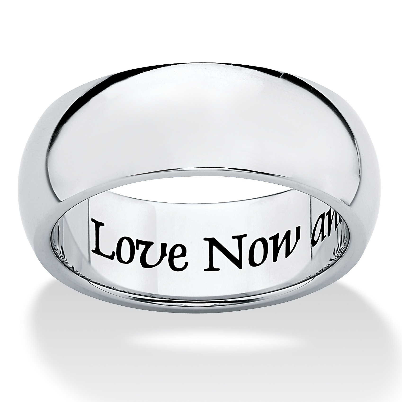 Stainless Steel Tailored Inspirational Message Eternity Band Ring
