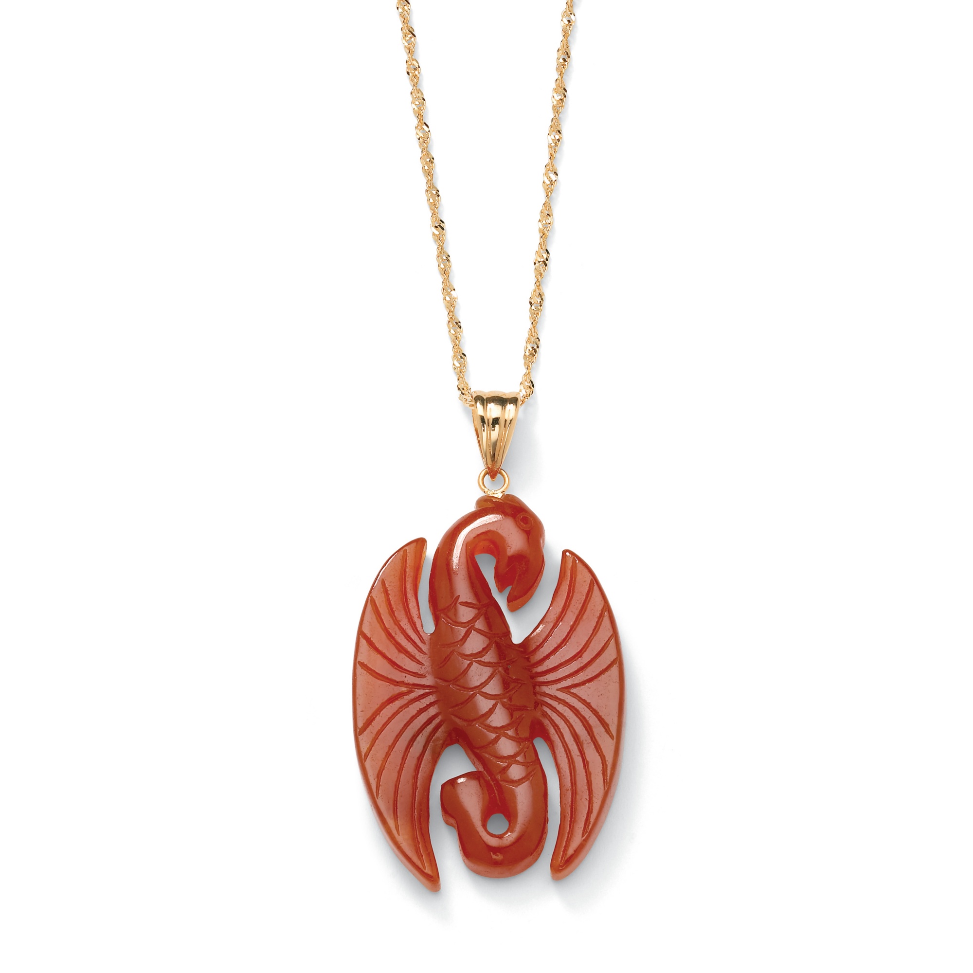 14K Gold Jade Red Pendant (Women's)