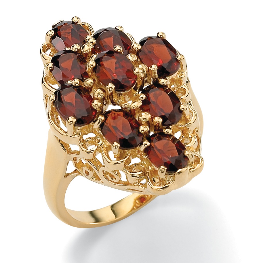 Gold Over Silver Garnet Women's Ring