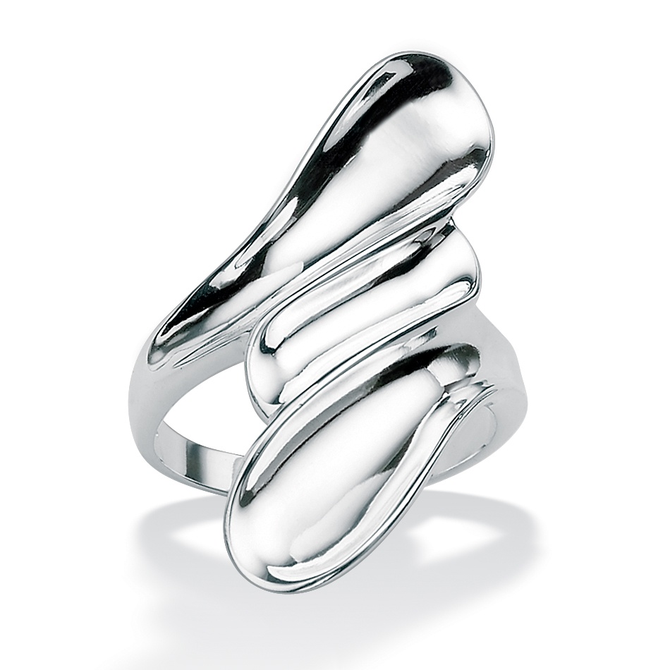 Sterling Silver Crossover Tailored Women's Ring