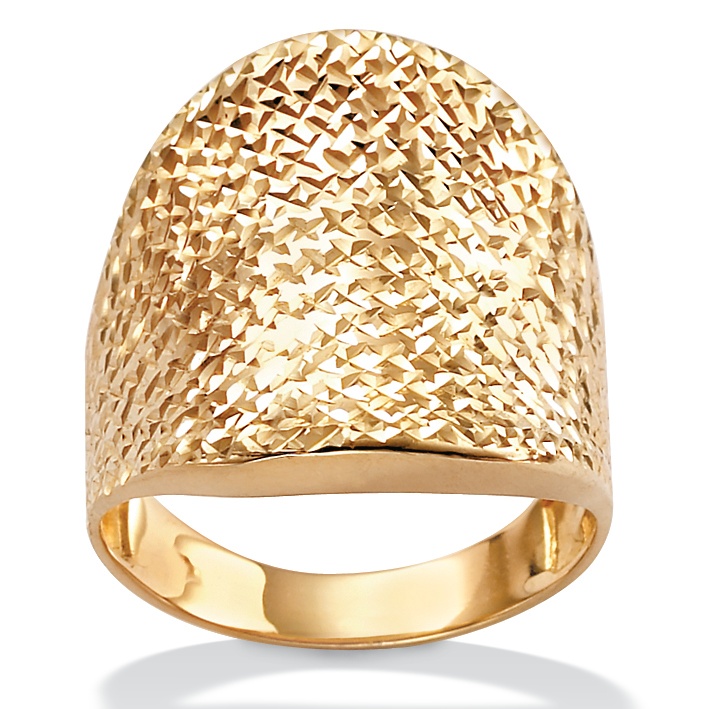 Gold Over Silver Diamond-Cut Concave Ring