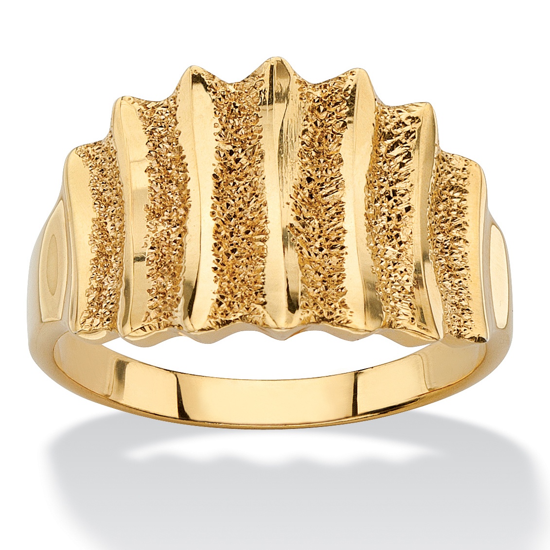 Gold Over Silver Textured Concave Ring