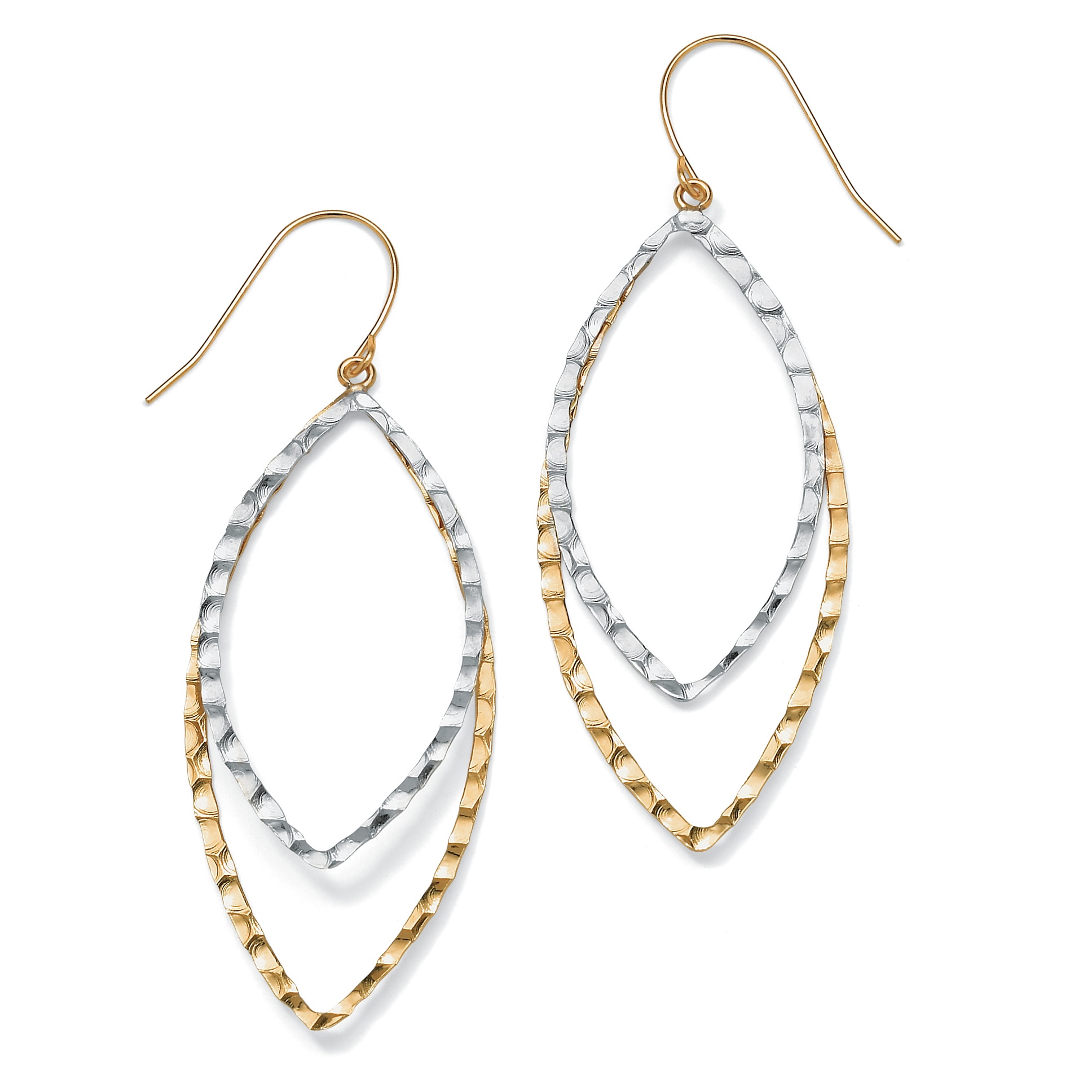 10K Gold Tailored Hammered-Stylie Pierced Earrings