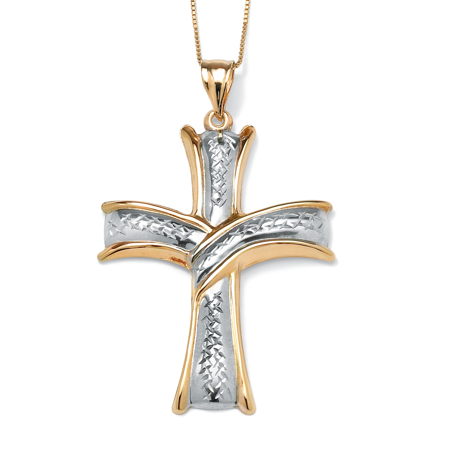 10K Gold Tailored Cross-Pendant