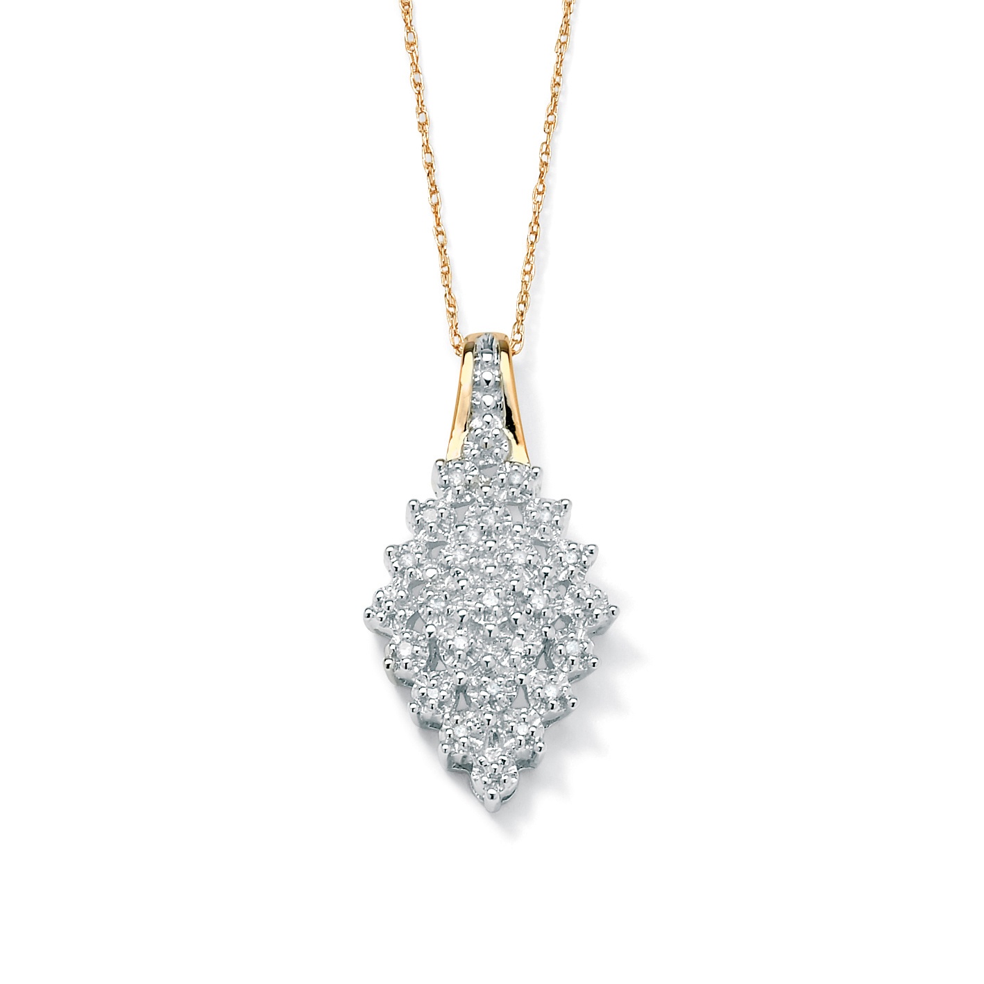 10K Gold Women's Diamond Cluster Pendant