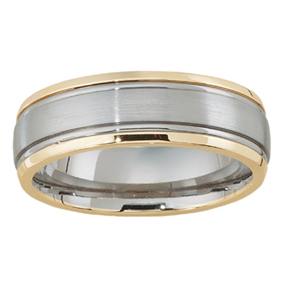 Men's Titanium and 14k Gold Wedding Band