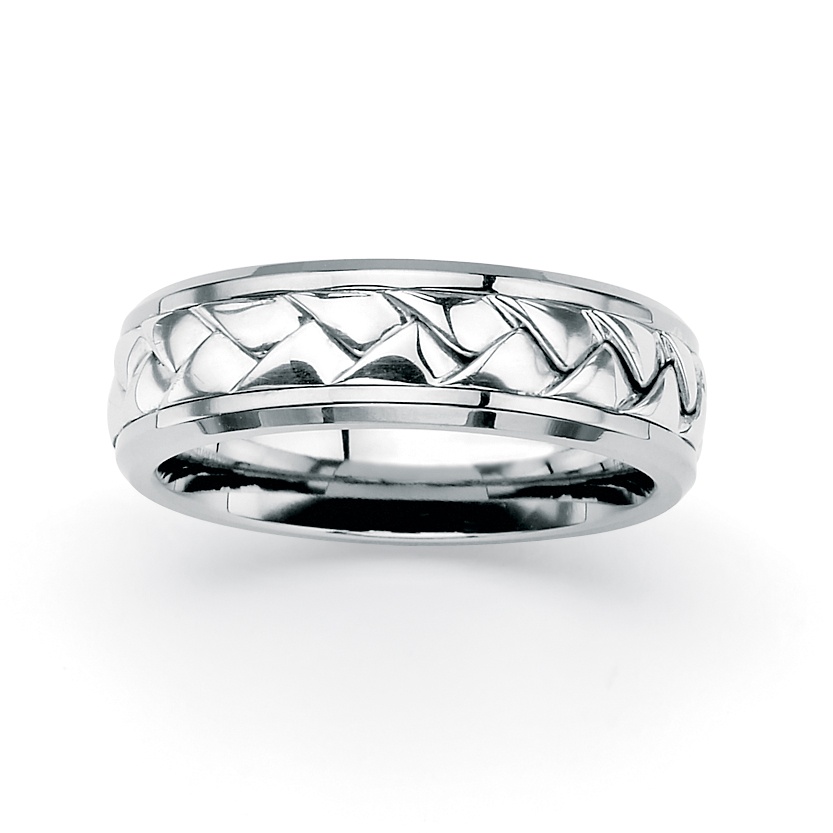 Men's Titanium and Sterling Silver Wedding Band
