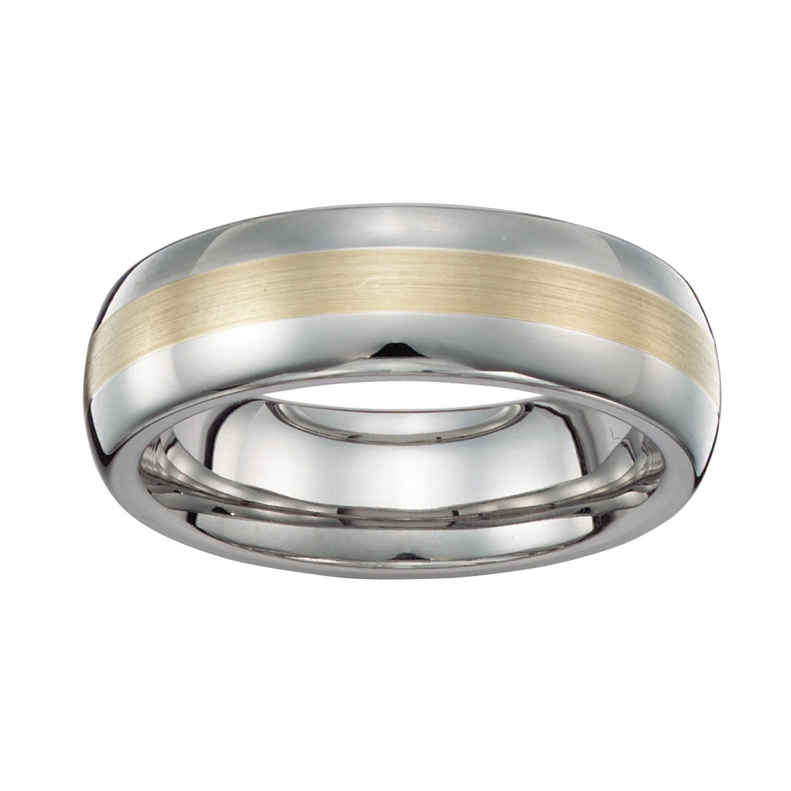 Men s Stainless Steel 14k Gold Wedding Band