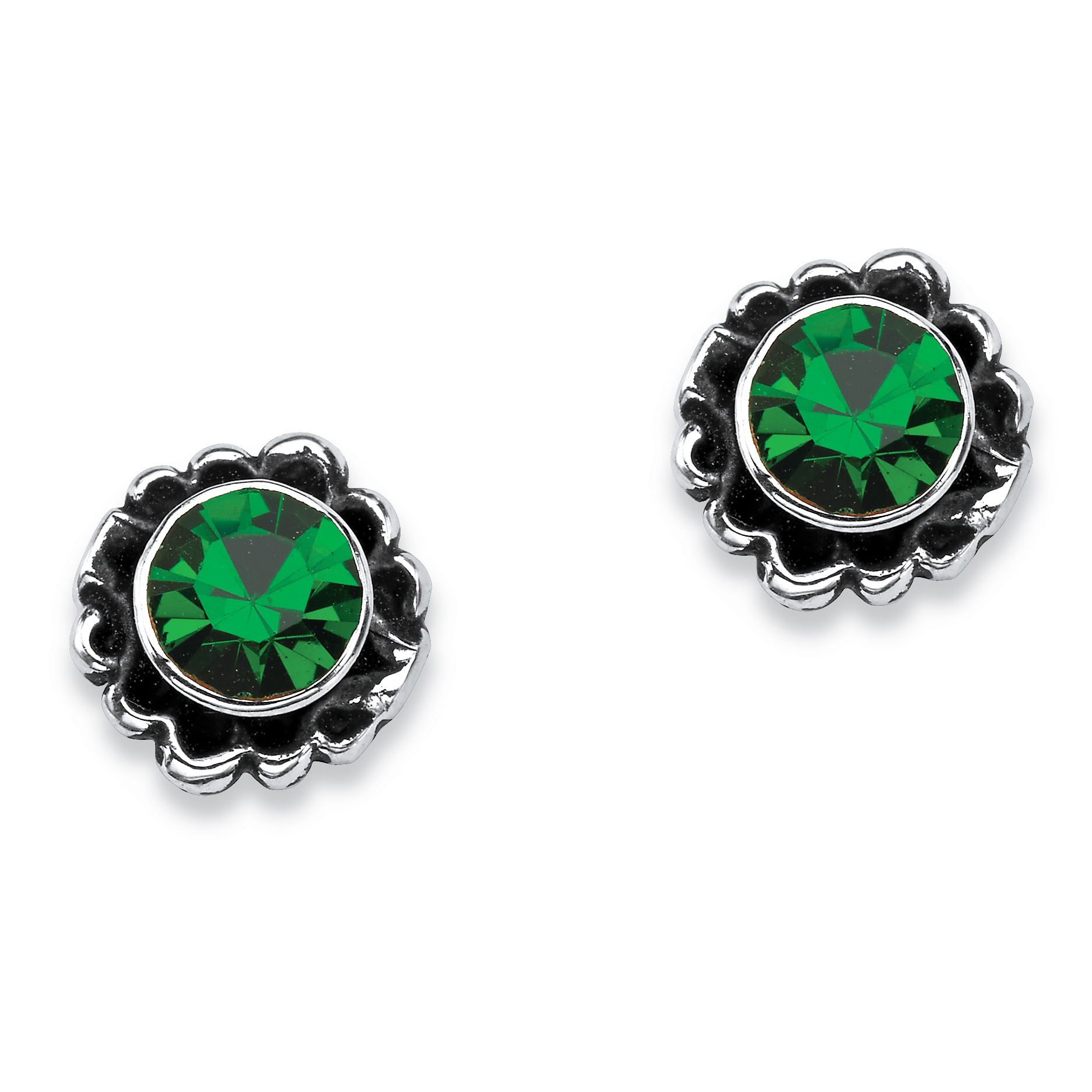 Sterling Silver Birthstones Simulated Earrings