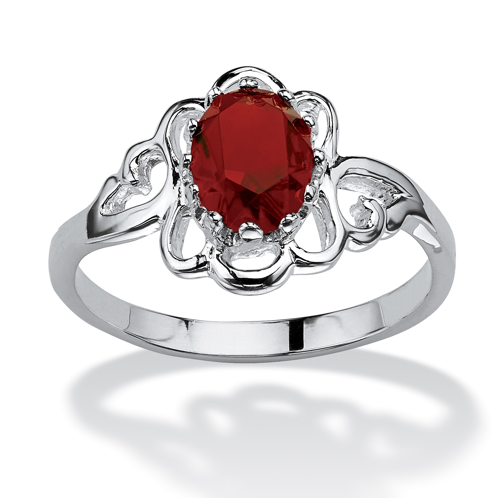 Sterling Silver Birthstones Simulated Women's Ring